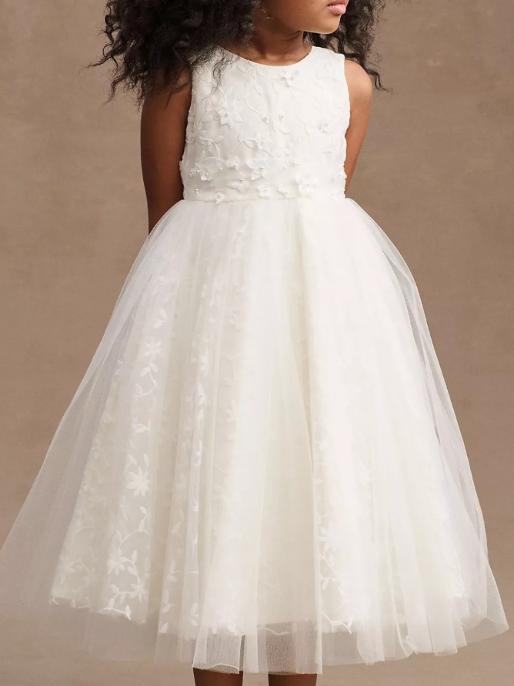 Anthropologie BHLDN Princess Daliana Ivory Jessie Tulle Flower Girl Dress 10